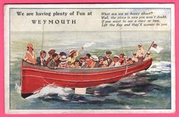 Cp Système 12 Vues - Leporello - We Are Having Plenty Of Fun At Weymouth - Bateau - Edit. NOVELTY - 1905 - Multivues - Weymouth