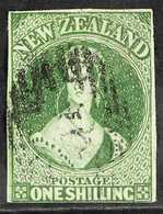 1862-63 1s Deep Green On Pelure Paper, SG 86, Very Fine Used With 4 Good / Close Margins. An Excellent Example Of This ' - Other & Unclassified