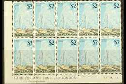 1967-70 $2 Geyser, SG 879, Lower Left Corner Imprint/plate Number Block Of Ten (5 X 2), Never Hinged Mint. For More Imag - Other & Unclassified