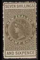 POSTAL FISCALS 1906 7s 6d Bronze Grey, Wmk NZ Sideways, On Unsurfaced Cowan Paper , SG F84, Mint. For More Images, Pleas - Other & Unclassified