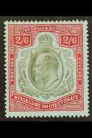 1908-11 2s6d Brownish Black & Carmine Red/blue, SG 78, Fine Mint For More Images, Please Visit Http://www.sandafayre.com - Nyassaland (1907-1953)
