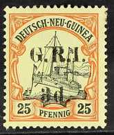 1914-15 3d On 25pf Black And Red / Yellow Germ. New Guinea With 5mm Surcharge Spacing, SG 22, Very Fine Mint. For More I - Papua New Guinea