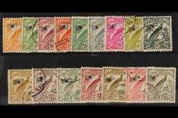 1932 Air Mail Overprint Set Complete, SG 190/203, Very Fine Used. (16 Stamps) For More Images, Please Visit Http://www.s - Papua Nuova Guinea