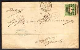 1878 (12th April) Entire To Italy, Franked 1870 50r Green "straight Label," Perf 12½, SG 84, Lisbon Postmark, Transit &  - Other & Unclassified