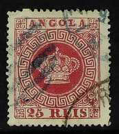 ANGOLA 1875-77 25r Crimson Perf 14 (SG 24, Scott 4d), Fine Used, Fresh, With 2012 APS (Apex) Photo-certificate. For More - Other & Unclassified