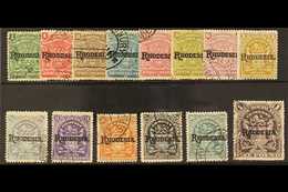 1909-12 Arms defins ovptd "RHODESIA" Complete Set, SG 100/13, Good To Fine Used (14 Stamps). For More Images, Please Vis - Other & Unclassified