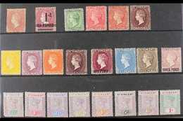 1861-1899 ALL DIFFERENT MINT GROUP On A Stock Card, Includes 1861 1d, 1885 1d On 2½d On 1d, 1885-93 Vals To 4d, 1892 5d  - St.Vincent (...-1979)