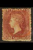 1875 1s Claret Perf 11 To 12½, SG 21, Used With Superb Almost Complete Fully Dated Cds Cancel In Red, Usual Rough Perfs, - St.Vincent (...-1979)