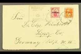 1920 Plain Cover To Germany, Sent 2½d Rate, Franked 1d & KGV 1½d , SG 116, 136, Apia 17.04.20 Postmarks, Censor "3" Cach - Samoa