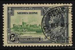 1935 5d Green And Indigo Silver Jubilee, Variety "Extra Flagstaff", SG 183a, Superb Used. For More Images, Please Visit  - Sierra Leone (...-1960)