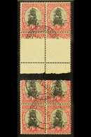 UNION VARIETY 1930-44 1d Black & Carmine, Type I, Watermark Upright, JOINED PAPER VARIETY In A Block Of 6, (join On Midd - Unclassified