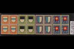 1922 Pro Juventute Set, Mi 175/78, SG J20/23, BLOCKS OF 4, Never Hinged Mint (4 Blocks = 16 Stamps) For More Images, Ple - Other & Unclassified