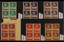 1924-33 WILLIAM TELL NHM BLOCKS OF 4. An All Different Range On A Stock Card, Normal & Grilled gum Examples, Values To 2 - Other & Unclassified