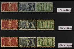 1938-54 FIRST ACT OF PARLIAMENT Complete Sets Of Each Type, Mi 328v330x, SG 388A/90C, Never Hinged Mint (9 Stamps) For M - Altri & Non Classificati
