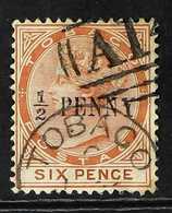 1886 ½d On 6d Orange Brown, SG 28, Very Fine Used. For More Images, Please Visit Http://www.sandafayre.com/itemdetails.a - Trinidad & Tobago (...-1961)