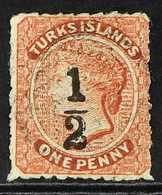 1881 "½d" On 1d Dull Red, Local Surcharge, SG 18, Fine Used. For More Images, Please Visit Http://www.sandafayre.com/ite - Turks And Caicos