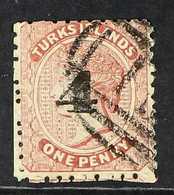 1881 "4" On 1d Dull Red, (small Flat Topped Figure) Local Surcharge, SG 47, Very Fine Used. For More Images, Please Visi - Turks And Caicos