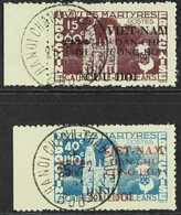 DEMOCRATIC REPUBLIC 1945 Famine Relief Pair, SG 26/7, Very Fine Marginal Used. (2 Stamps) For More Images, Please Visit  - Vietnam