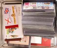 JERSEY 1970's-2000's NHM SORTER. A Biscuit Tin Stuffed With Mostly Never Hinged Mint Sets On Approx 100 Stock Cards, As  - Autres & Non Classés