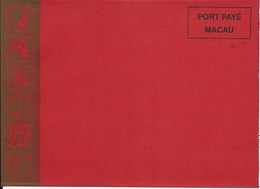 MACAU 1996 NEW YEAR GREETING CARD & POSTAGE PAID COVER, POST OFFICE CODE #BPK003 - Postwaardestukken