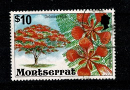 Ref 1342 - 1976 Montserrat $10 Stamp Showing Flamboyant - Very Fine Used - Montserrat