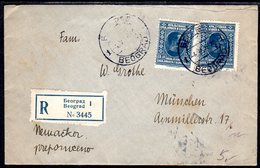 YUGOSLAVIA 1928 Registered Cover To Germany With 3 D. X 2.  Michel 192 - Storia Postale