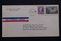 CUBA - Enveloppe De Habana Pour Paris En 1935, Affranchissement Plaisant - L 55508 - Cartas & Documentos