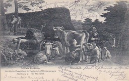 AK Milchidyll - Bauer Kühe - Offiz. Postkarte D Allg Ausstellung F Hygienische Milchversorgung 1903 Hamburg -USA (47942) - Farmers