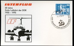 DDR PP17 C1/001a Privat-Postkarte ZIVILE LUFTFAHRT Berlin Sost. 1975  NGK 8,00 € - Private Postcards - Used