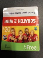 ST LUCIA   $20  B FREE  CRICKET  With Sleeve Scratch To Win "   Prepaid Fine Used Card  ** 259** - Saint Lucia