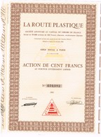 Titre Ancien - La Route Plastique - Société Anonyme - Titre De 1963 - Auto's