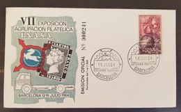 ESPAGNE Timbre Sur Timbre, Yvert N°1247,  FDC, Enveloppe 1er Jour 1964. Tirage Limité Et Numéroté 241/1500 Exemplaires - Briefmarken Auf Briefmarken