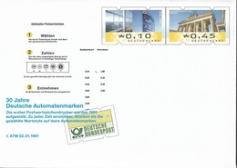 Allemagne Germany BRD 2011: *30 Jahre Deutsche Automatenmarken - 1.ATM 02.01.1981" Mit Wertstempel "ATM 0.10 + 0.45" - ATM - Frama (vignetten)