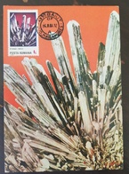 ROUMANIE Mineraux, Fossiles.Yvert N°3631 Carte Maximum 1er Jour, FDC 1986 - Minéraux