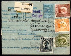 YUGOSLAVIA 1922 Parcel Card With Definitive Franking - Covers & Documents