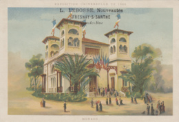 Chromos - Exposition Universelle Paris 1889 - Palais Monaco - Publicité Magasin Lebosse Fresnay-sur-Sarthe 72 - Otros