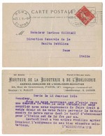 IZ560   France 1914 Carte Postale Moniteur De La Bijouterie Et De L'horlogerie Paris - Roma  Semeuse 10c - Brieven En Documenten