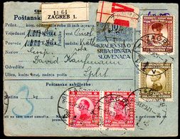 YUGOSLAVIA 1921 Parcel Card With Definitive Franking - Covers & Documents