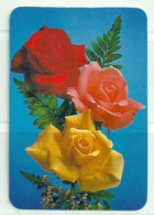 1986 Pocket Calendar Calandrier Calendario Portugal Flores Flowers Fleurs Rosas Roses - Grand Format : 1981-90