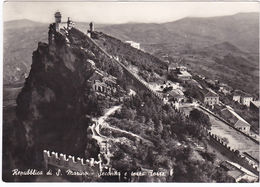 REPUBBLICA DI S. MARINO - SECONDA E TERZA TORRE - VIAGG. 1957 -54285- - San Marino