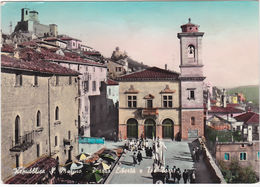 REPUBBLICA S. MARINO - PIAZZA LIBERTA' E TRE TORRI - VIAGG. 1957 -62743- - San Marino