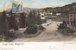 CARTOLINA - LUINO - LAGO MAGGIORE - PIAZZA RISORGIMENTO - VIAGGIATA PER FRANCIA - Luino