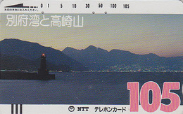 Télécarte Ancienne JAPON / NTT 390-025 - PHARE TBE - LIGHTHOUSE JAPAN Front Bar Phonecard - LEUCHTTURM - Faros