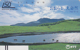 Télécarte Ancienne JAPON / NTT 390-027 - Animal  TBE - VACHE TAUREAU - COW BULL JAPAN Front Bar Phonecard - Cows