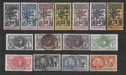 DAHOMEY - RARE SERIE PALMIERS YVERT N° 18/32 OBLITERES - COTE  = 540 EUR. - - 1906-08 Palmiers – Faidherbe – Ballay