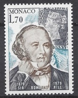 MONACO 1979 - CENTENARIO DE SIR ROWLAND HILL - YVERT Nº 1202** - Unused Stamps