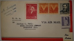 O) 1952 CIRCA - CUBA - CARIBBEAN, MAJ. GEN. JOSE MACEO SC 472, GEN. ENRIQUE COLLAZO SC 441, A. VICTORY SC RA5,  SAMPERE. - Covers & Documents