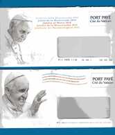 (1) Vaticano °-2017 -  Busta Di Papa Francesco . Port Payé. 2 Buste. - Storia Postale