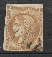 France N° 43Bd  Bistre Brun Oblitéré AB Aspect TB  ...  - 1870 Emission De Bordeaux