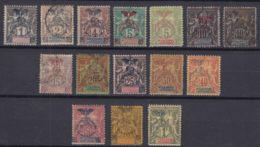 New Caledonia Nouvelle Caledonie 1903 Yvert#67-80 Complete Set (72A Gold Overprint Included) Mint Hinged/used - Unused Stamps